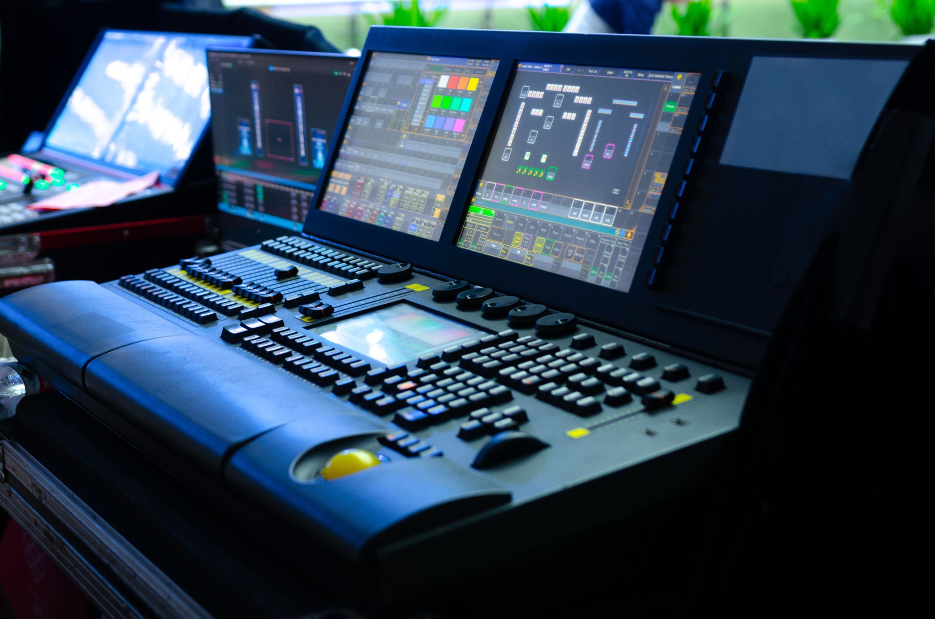 Stage lighting and sound control console
